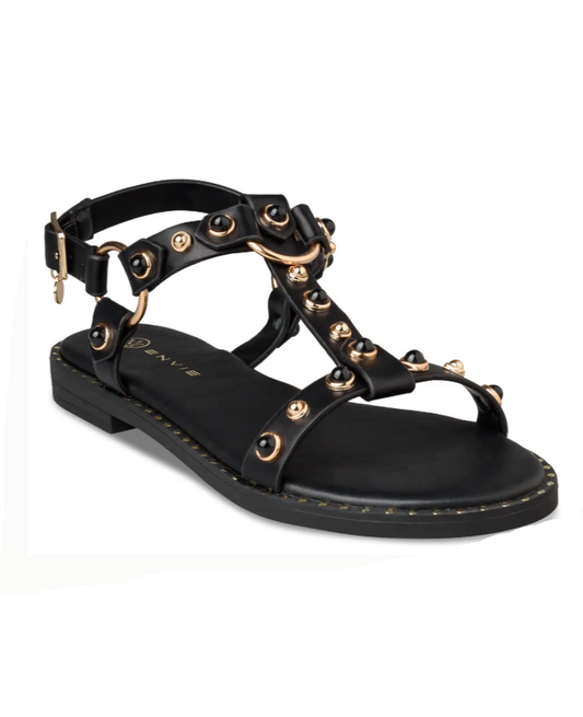 STUDDED FLAT SANDALS