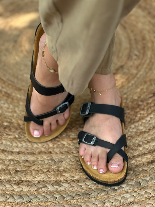 Σανδάλια ανατομικά δερμάτινα Plakton 181032