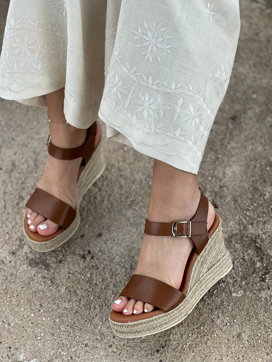 Πλατφόρμες δερμάτινες με μπαρέτα Ragazza 0712