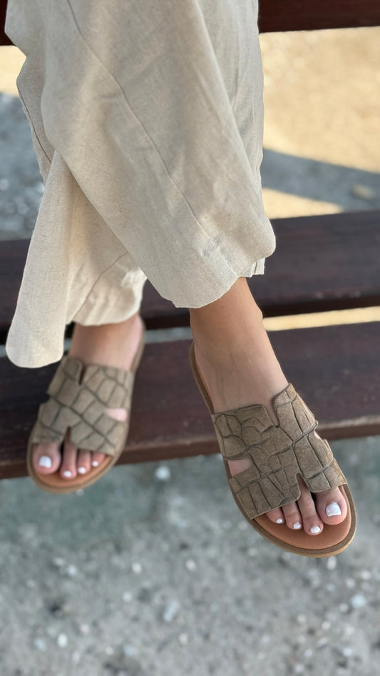 ZIZEL Δερμάτινα σανδάλια 155 Croco
