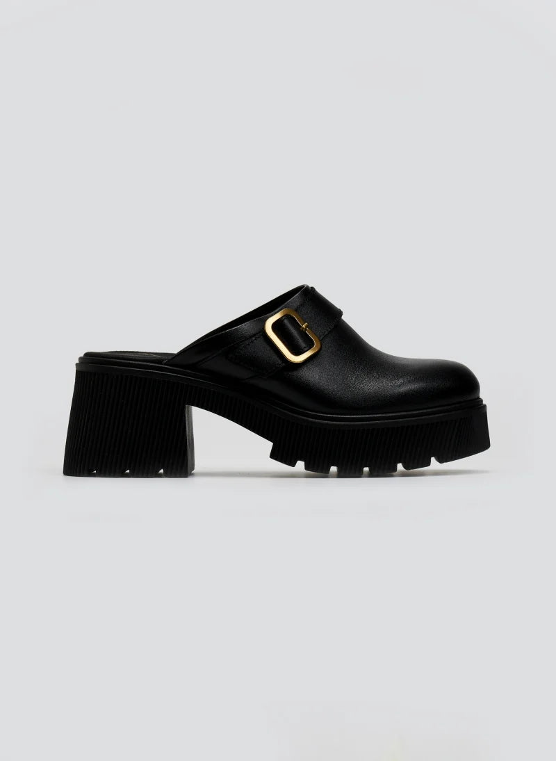 Chunky δερμάτινα clogs Ragazza 01246