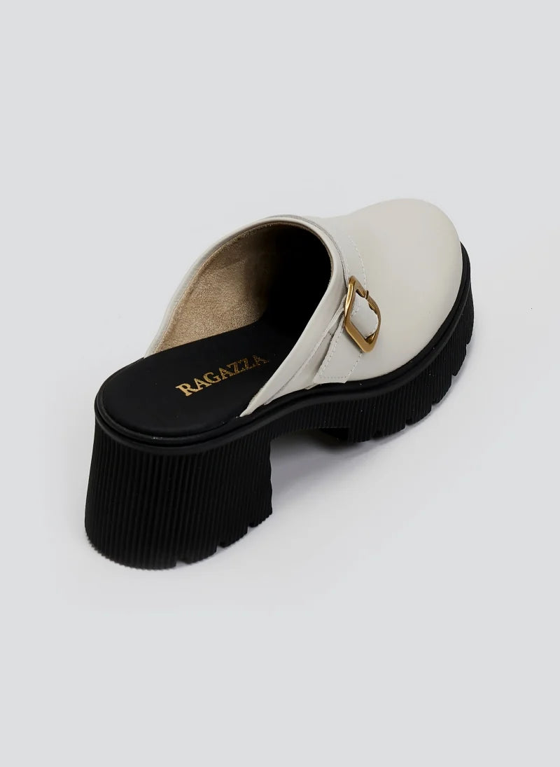 Chunky δερμάτινα clogs Ragazza 01246