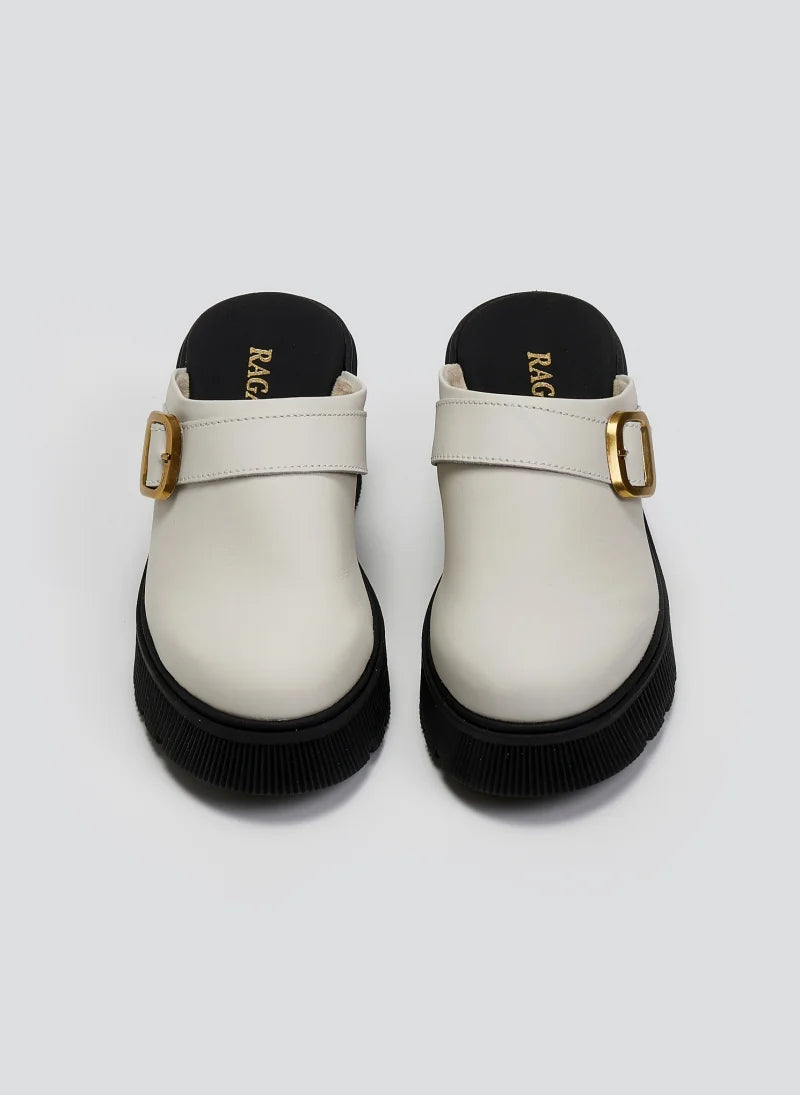 Chunky δερμάτινα clogs Ragazza 01246