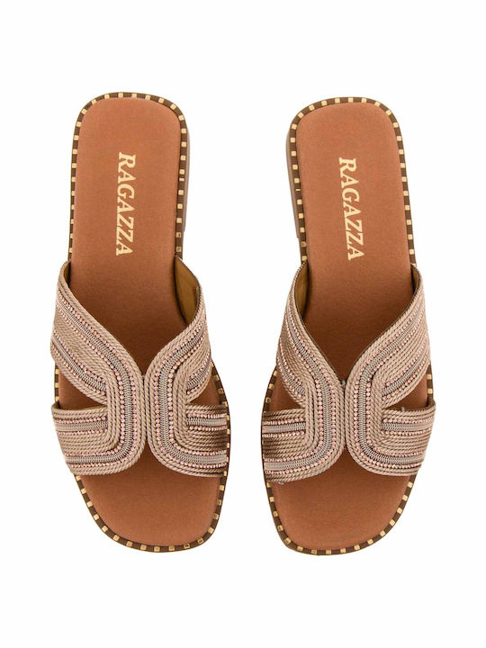 Σανδάλια δερμάτινα με strass Ragazza 01150