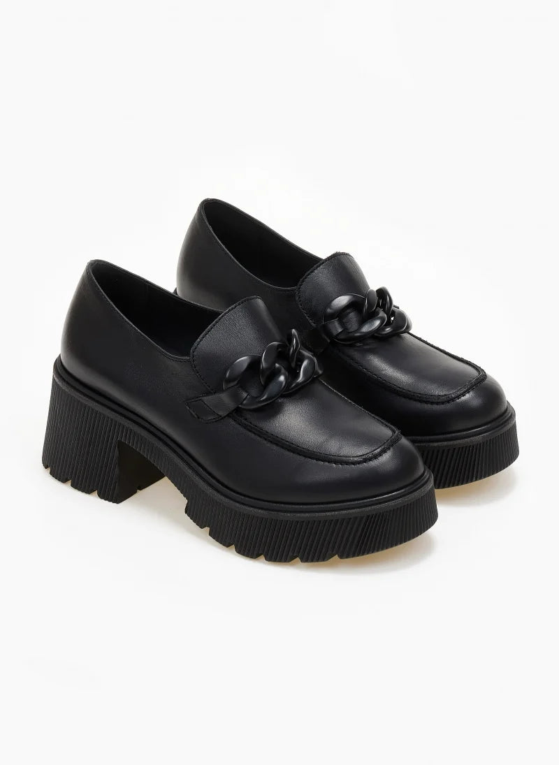 Loafers δερμάτινα chunky με αλυσίδα Ragazza