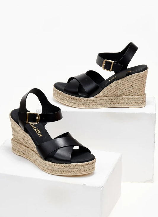 Πλατφόρμες δερμάτινες με μπαρέτα Ragazza 0713