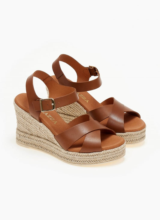 Πλατφόρμες δερμάτινες με μπαρέτα Ragazza 0713