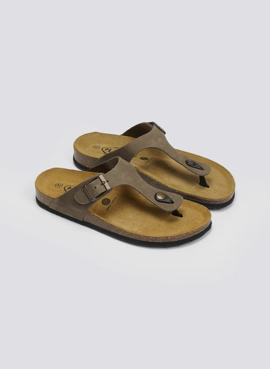 Σανδάλια ανατομικά δερμάτινα με διχάλα Plakton 181671