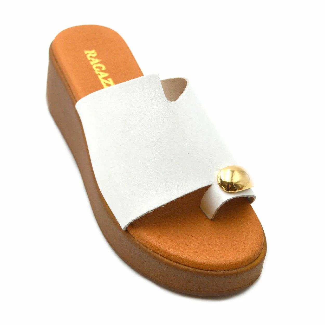 RAGAZZA δερμάτινα σανδάλια FLATFORMS 01153