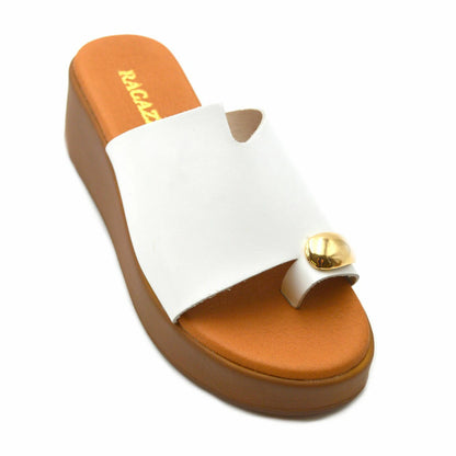 RAGAZZA δερμάτινα σανδάλια FLATFORMS 01153