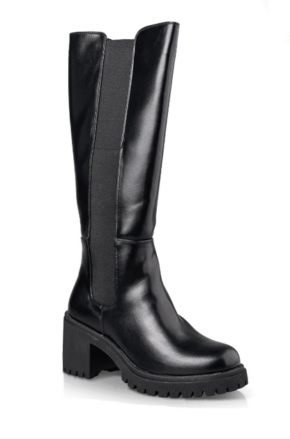 BLOCK MID-HEELED BOOTS