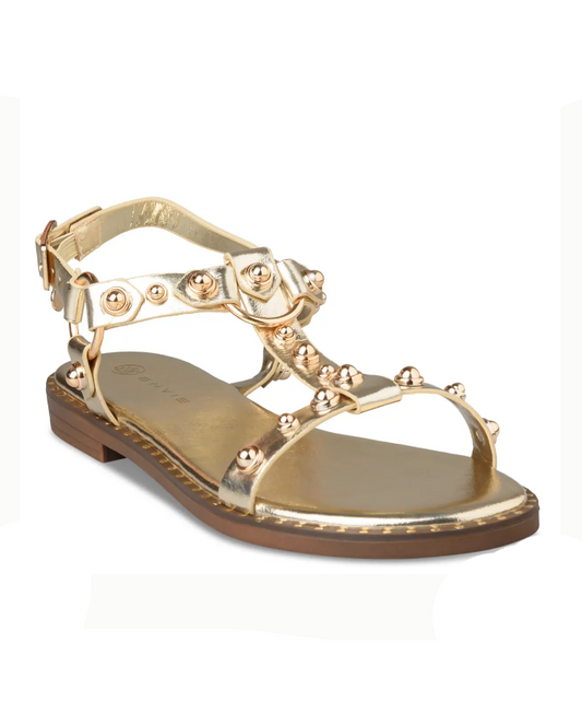 STUDDED FLAT SANDALS
