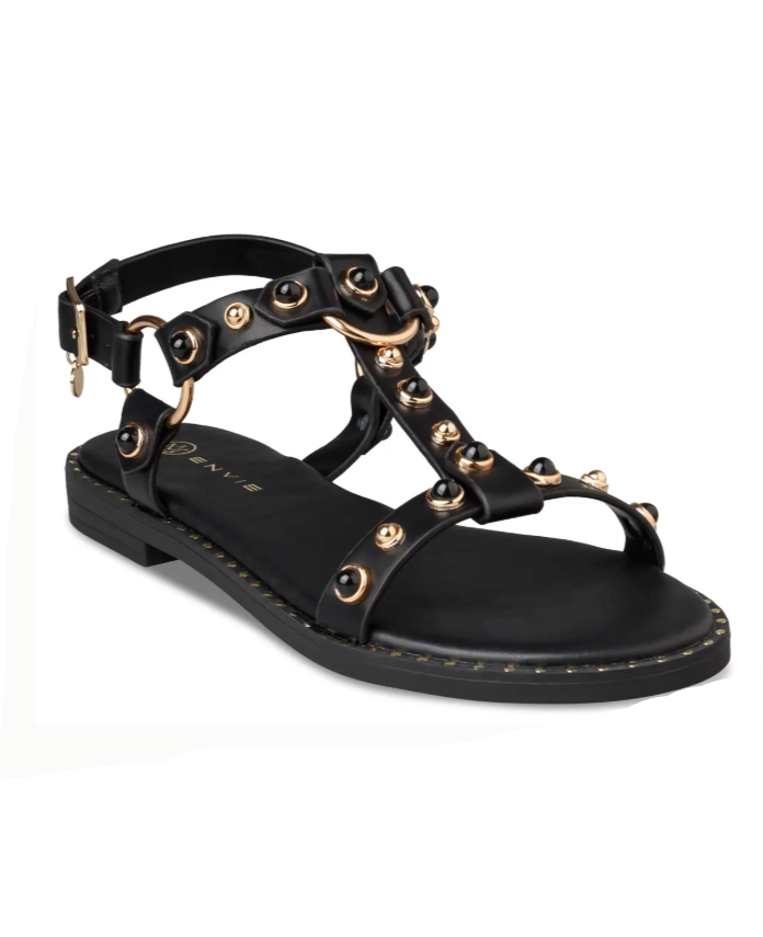 STUDDED FLAT SANDALS