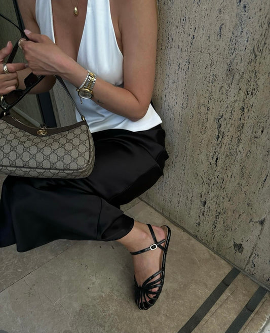 ENVIE SHOES SLINGBACK FLAT SANDALS