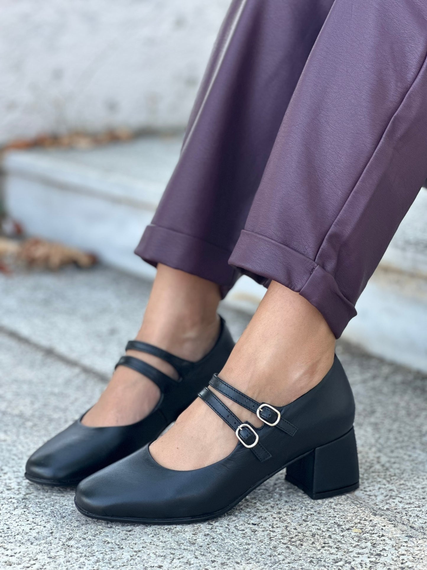Γόβες δερμάτινες Mary Janes Ragazza