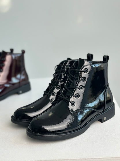 SHINY COMBAT BOOTS