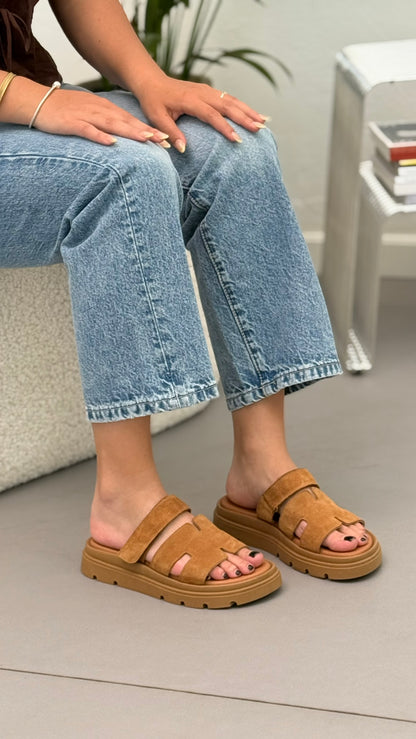 Flatform σανδάλια δερμάτινα Ragazza 01024