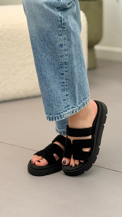 Flatform σανδάλια δερμάτινα Ragazza 01024