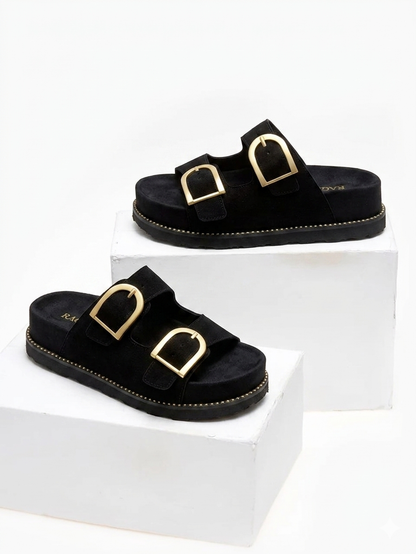 RAGAZZA δερμάτινα σανδάλια FLATFORMS 01253