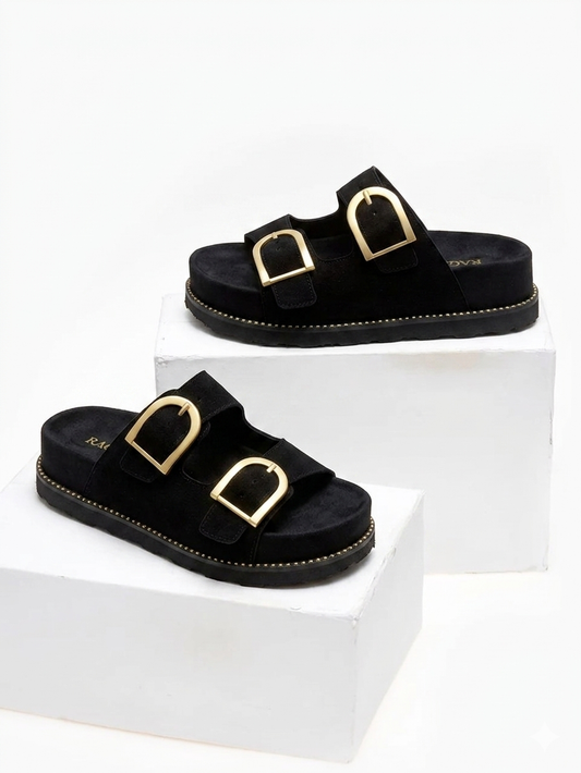 RAGAZZA δερμάτινα σανδάλια FLATFORMS 01253