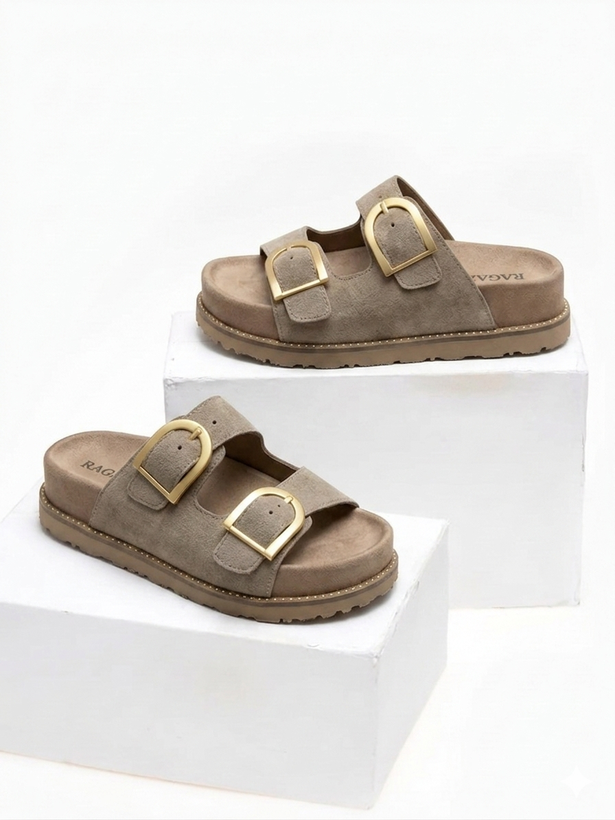 RAGAZZA δερμάτινα σανδάλια FLATFORMS 01253