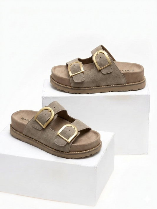 RAGAZZA δερμάτινα σανδάλια FLATFORMS 01253