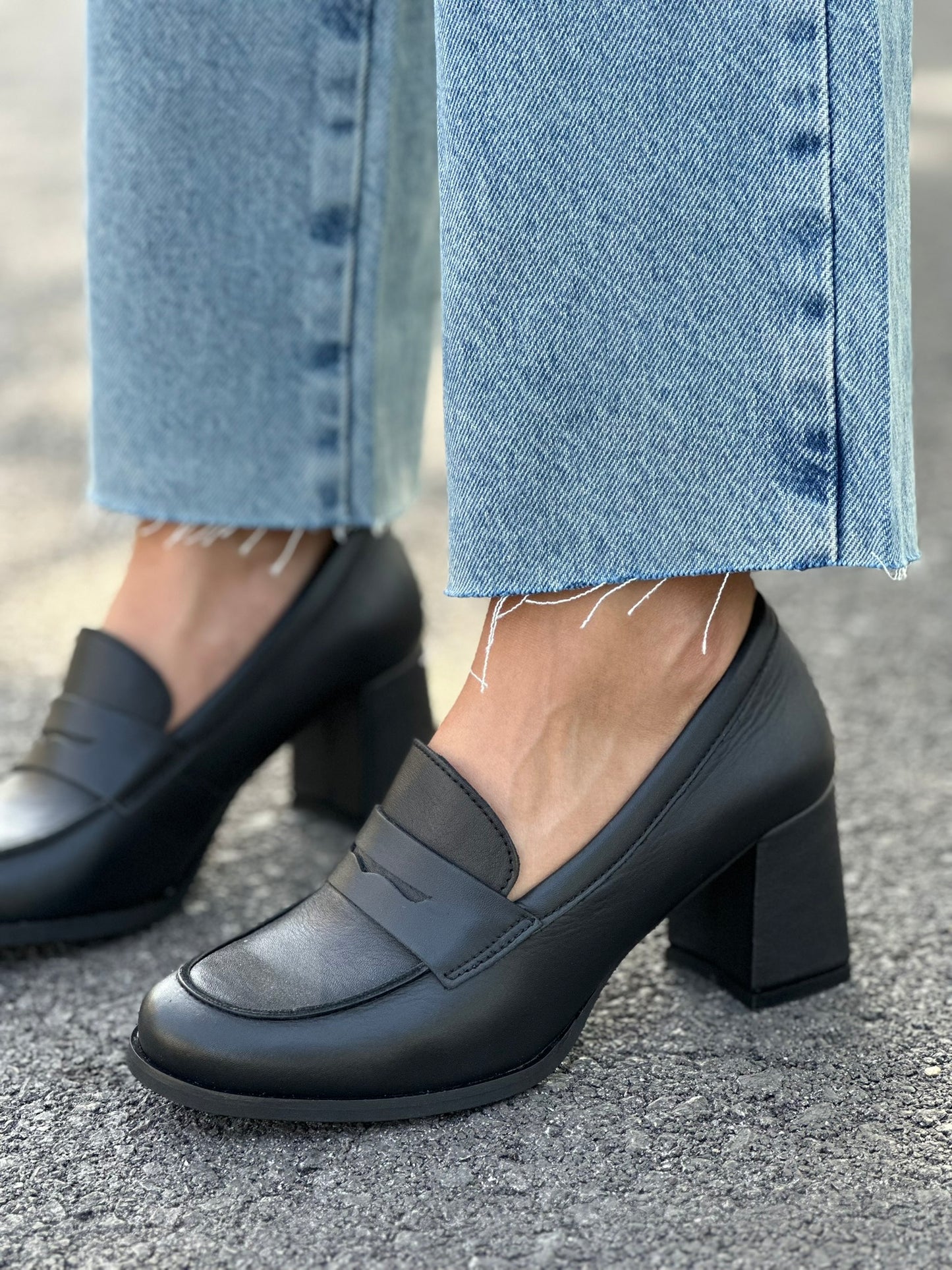 Loafers δερμάτινα με τακούνι Ragazza