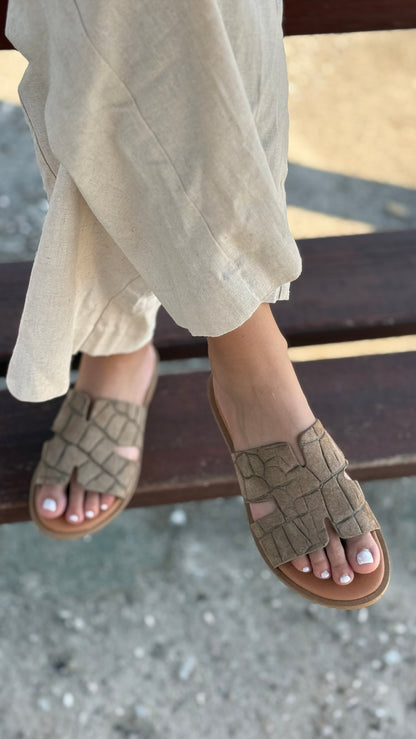 ZIZEL Δερμάτινα σανδάλια 155 Croco