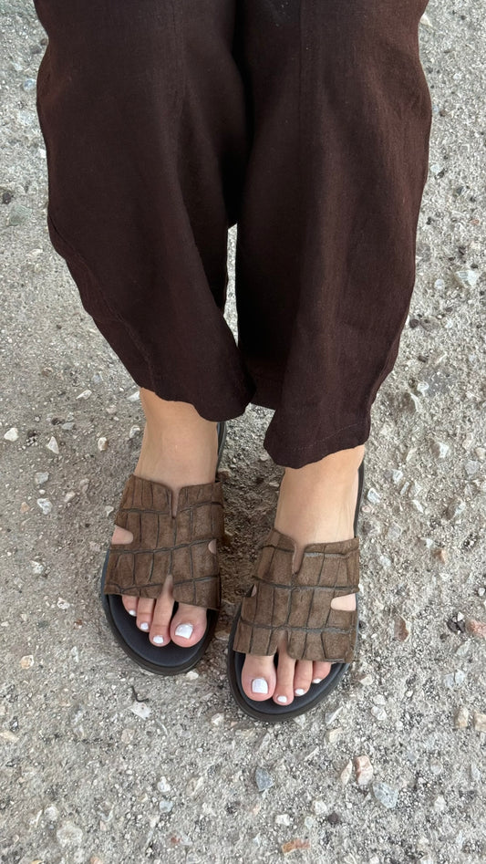 ZIZEL Δερμάτινα σανδάλια 155 Croco
