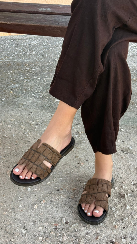 ZIZEL Δερμάτινα σανδάλια 155 Croco