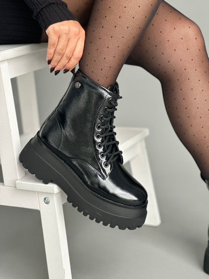 SHINY COMBAT BOOTS
