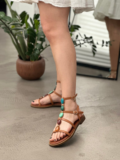 EMBELLISHED FLAT SANDALS