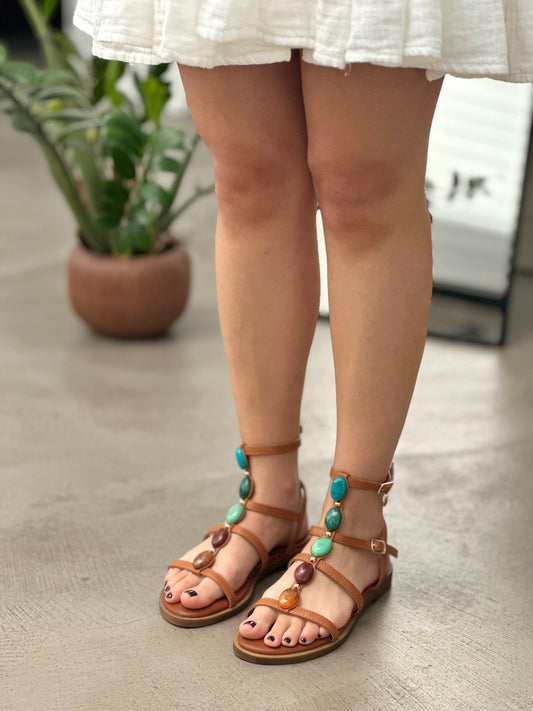 EMBELLISHED FLAT SANDALS