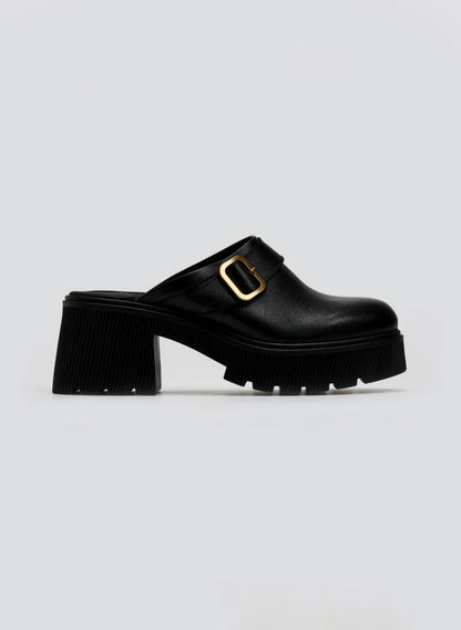 Chunky δερμάτινα clogs Ragazza 01246