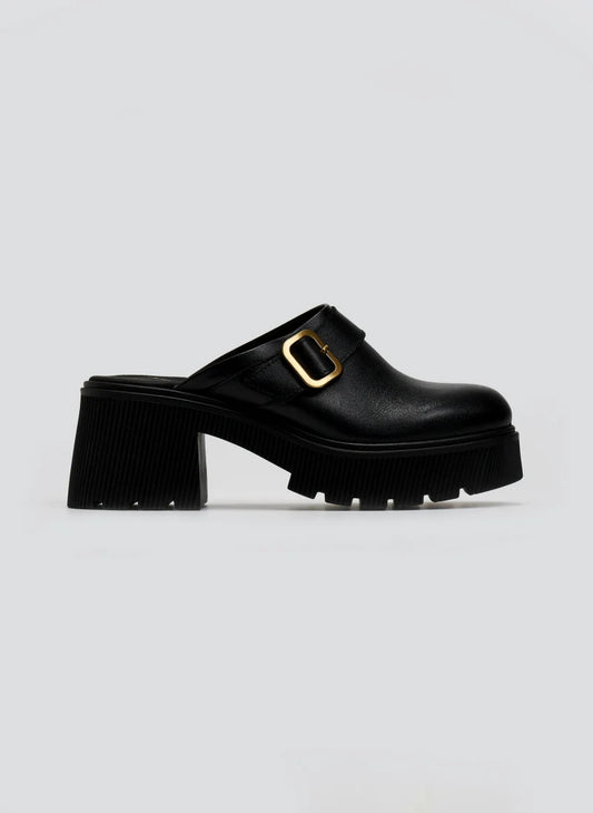 Chunky δερμάτινα clogs Ragazza 01246