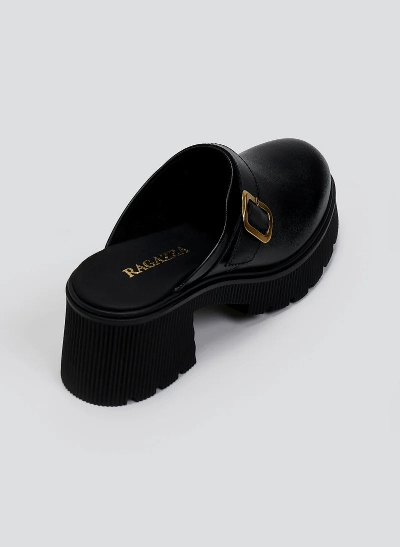 Chunky δερμάτινα clogs Ragazza 01246