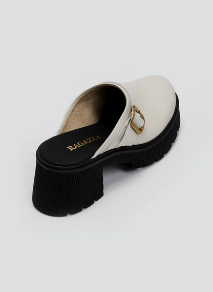 Chunky δερμάτινα clogs Ragazza 01246
