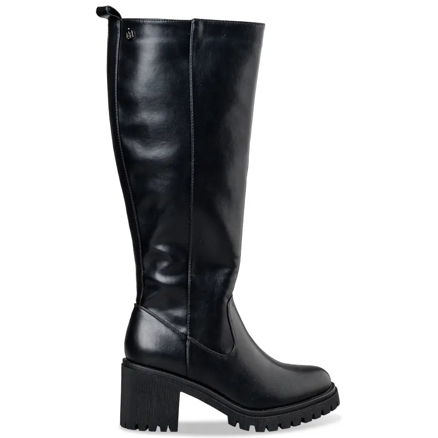 RIDING KNEE-HIGH BOOTS BLOCK HEEL