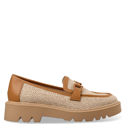 RAFFIA-EFFECT LOAFERS