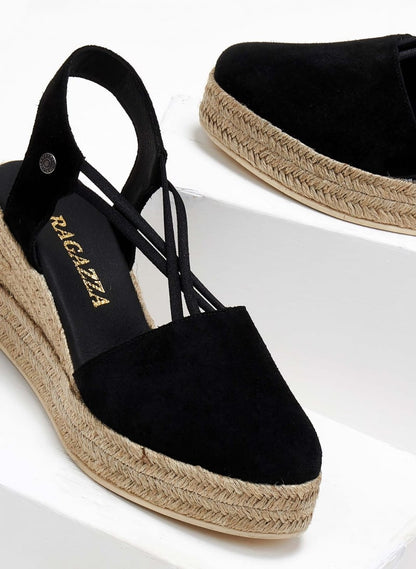 Εσπαντρίγιες platforms δερμάτινες με λάστιχα Ragazza 0705
