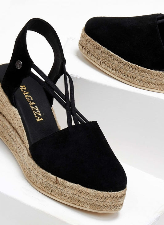 Εσπαντρίγιες platforms δερμάτινες με λάστιχα Ragazza 0705