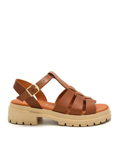 Σανδάλια flatforms δερμάτινα Ragazza 0544